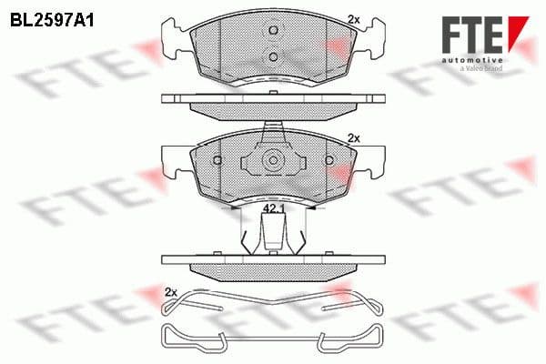 set placute frana,frana disc FTE 9010848