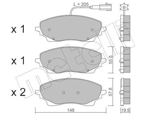 set placute frana,frana disc METELLI 22-1379-0