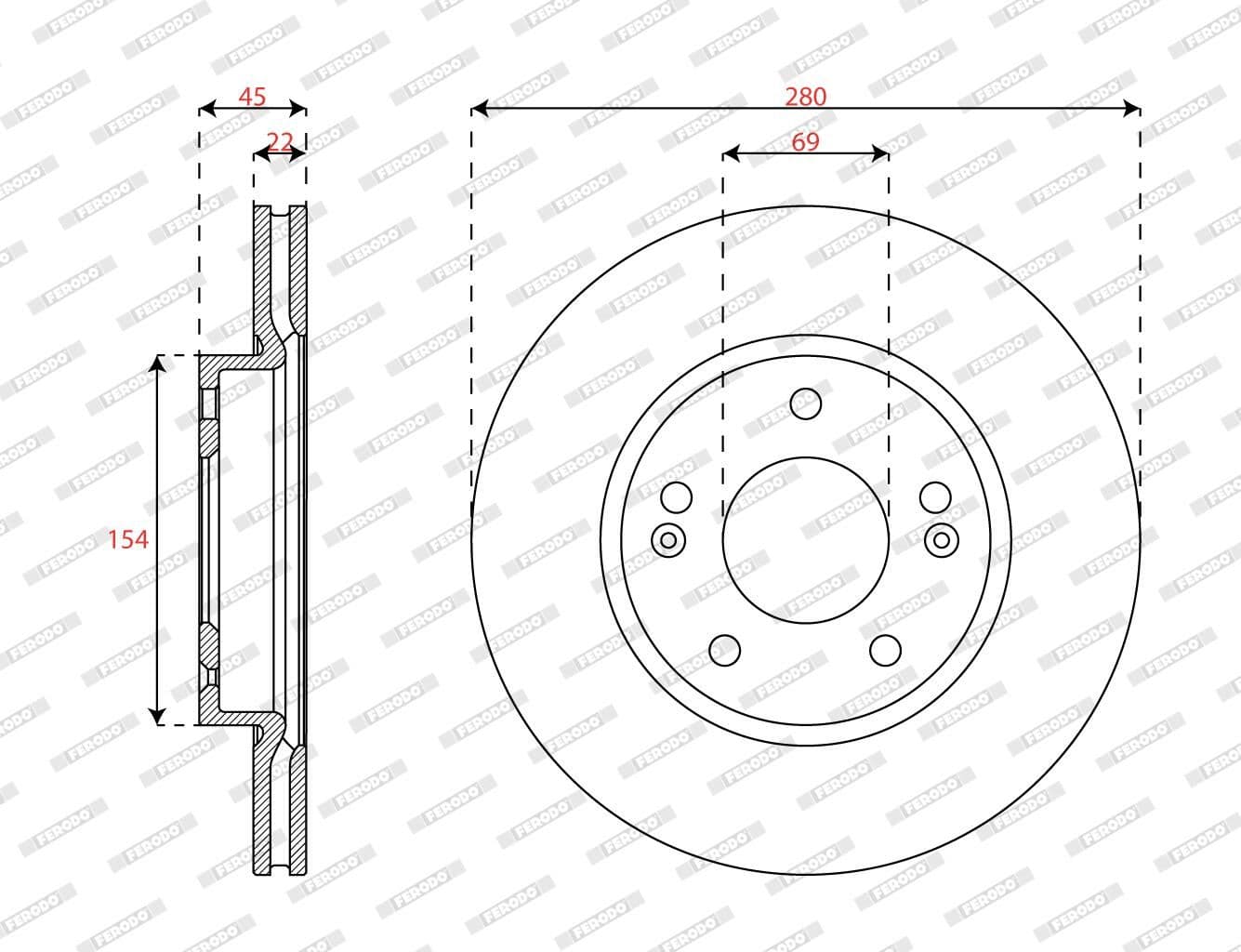 Disc frana FERODO PREMIER DDF3056C