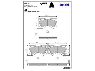 set placute frana,frana disc DELPHI LP2134