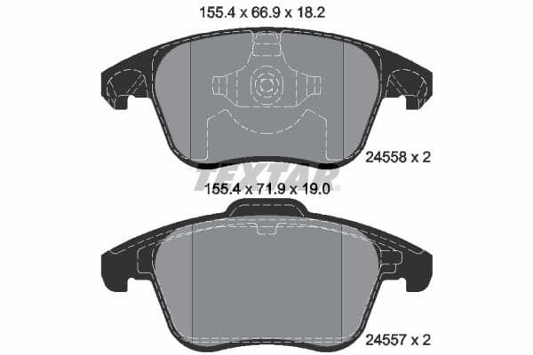 set placute frana,frana disc TEXTAR Q+ 2455801