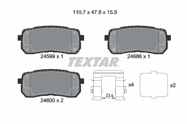 set placute frana,frana disc TEXTAR Q+ 2459904