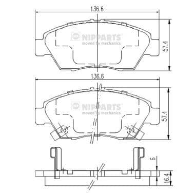 set placute frana,frana disc NIPPARTS J3604033