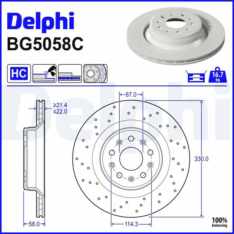 Disc frana DELPHI BG5058C