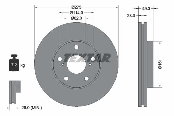 Disc frana TEXTAR PRO 92077703