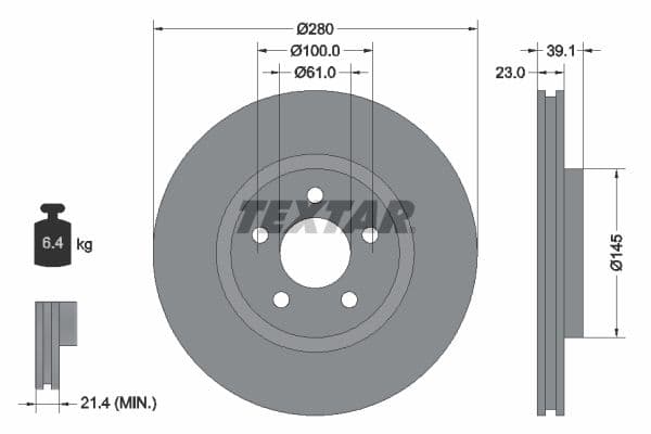 Disc frana TEXTAR PRO+ 92108505