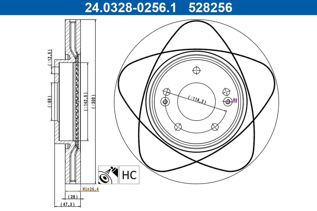 Disc frana ATE 24.0328-0256.1