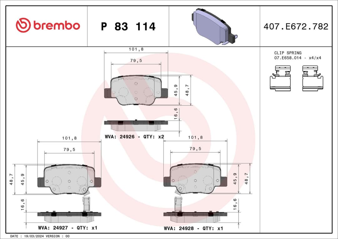 set placute frana,frana disc BREMBO PRIME LINE P 83 114