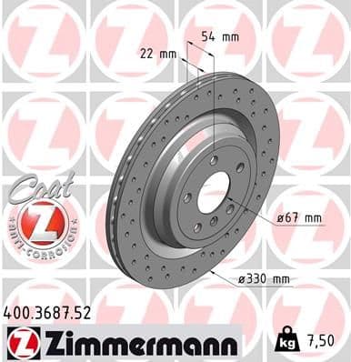 Disc frana ZIMMERMANN SPORT Z 400.3687.52