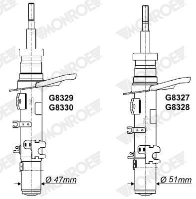 amortizor MONROE ORIGINAL (Gas Technology) G8327