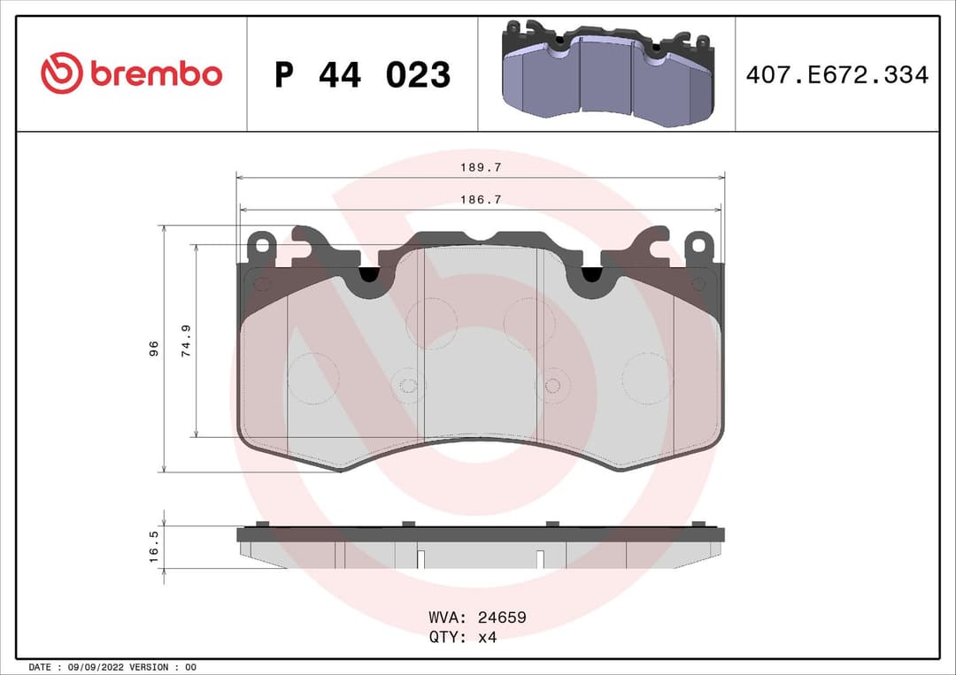 set placute frana,frana disc BREMBO PRIME LINE P 44 023