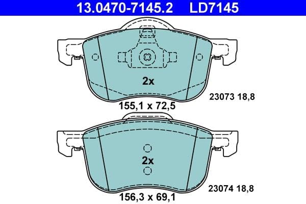 set placute frana,frana disc ATE Ceramic 13.0470-7145.2