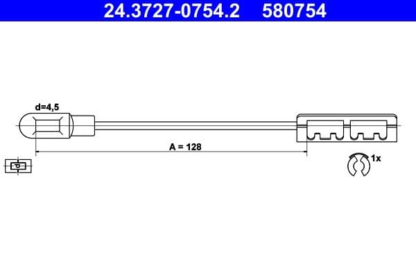 Cablu, frana de parcare ATE 24.3727-0754.2