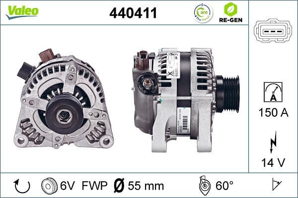 Generator / Alternator VALEO RE-GEN REMANUFACTURED 440411