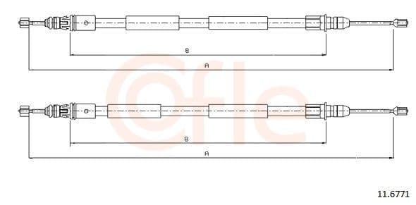 Cablu, frana de parcare COFLE 11.6771