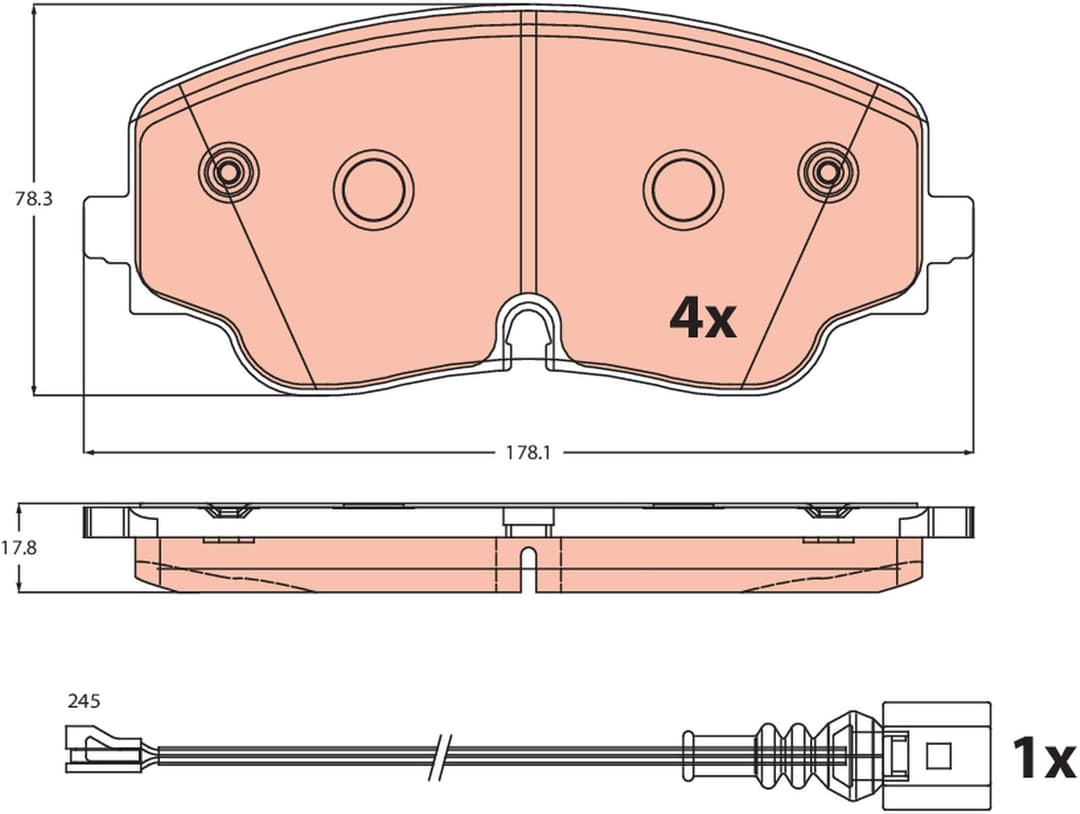 set placute frana,frana disc TRW GDB2498