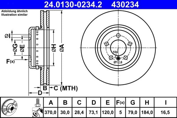 Disc frana ATE 24.0130-0234.2