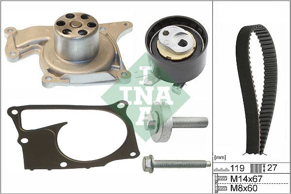 Set pompa apa + curea dintata Schaeffler INA 530 0607 30