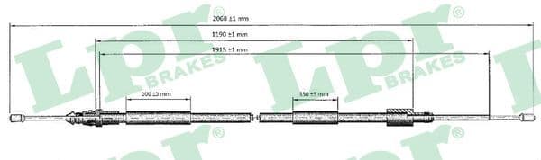 Cablu, frana de parcare LPR C0620B