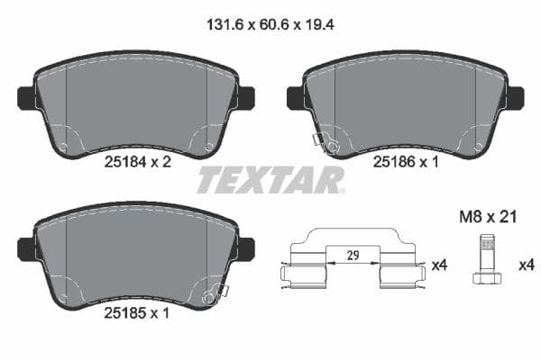 set placute frana,frana disc TEXTAR Q+ 2518401