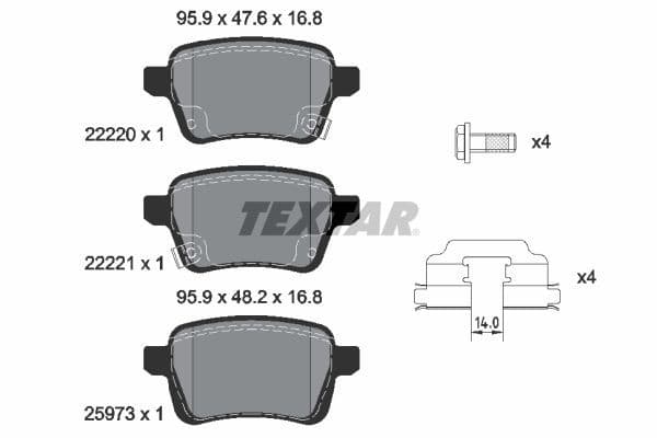 set placute frana,frana disc TEXTAR Q+ 2222001