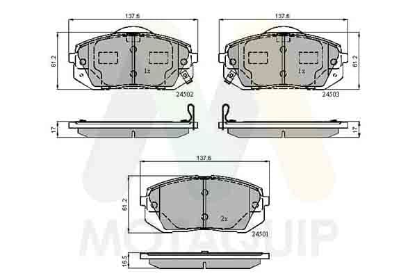 set placute frana,frana disc MOTAQUIP LVXL1452