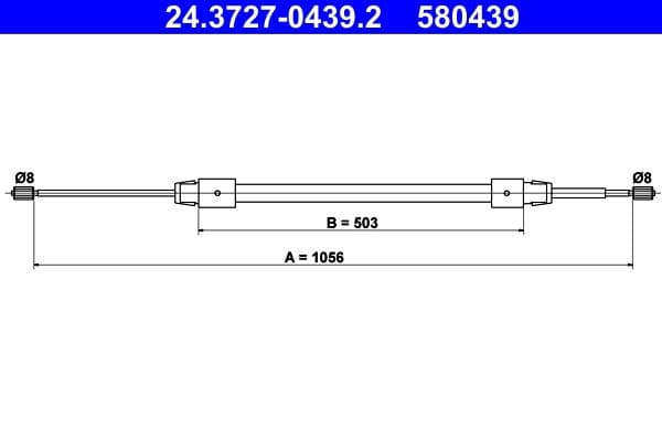 Cablu, frana de parcare ATE 24.3727-0439.2