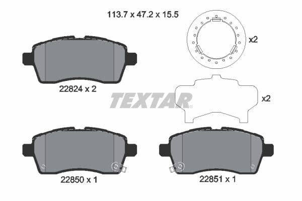 set placute frana,frana disc TEXTAR 2282401