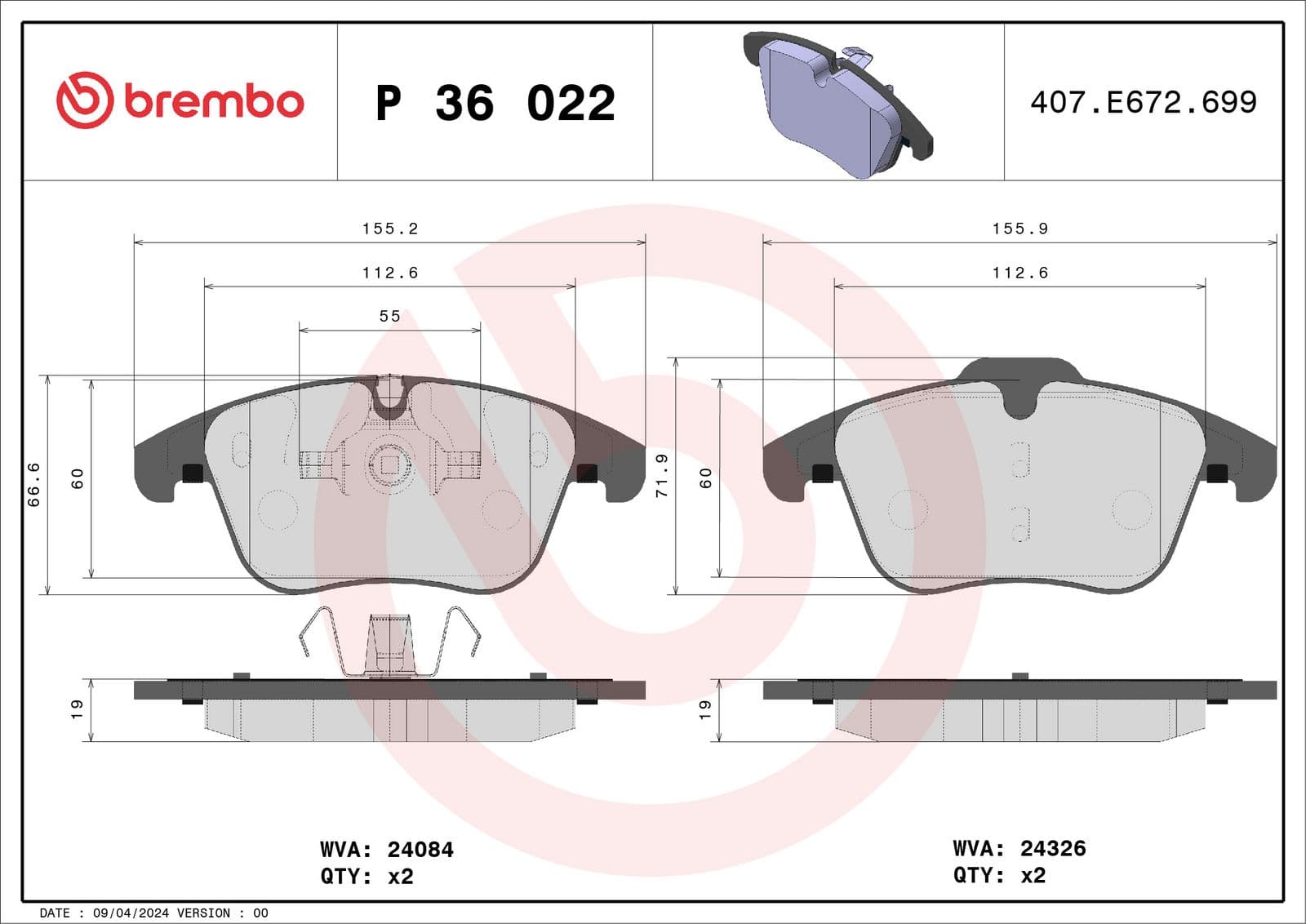 set placute frana,frana disc BREMBO PRIME LINE P 36 022
