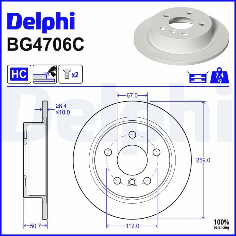 Disc frana DELPHI BG4706C