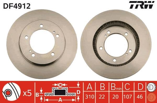 Disc frana TRW DF4912