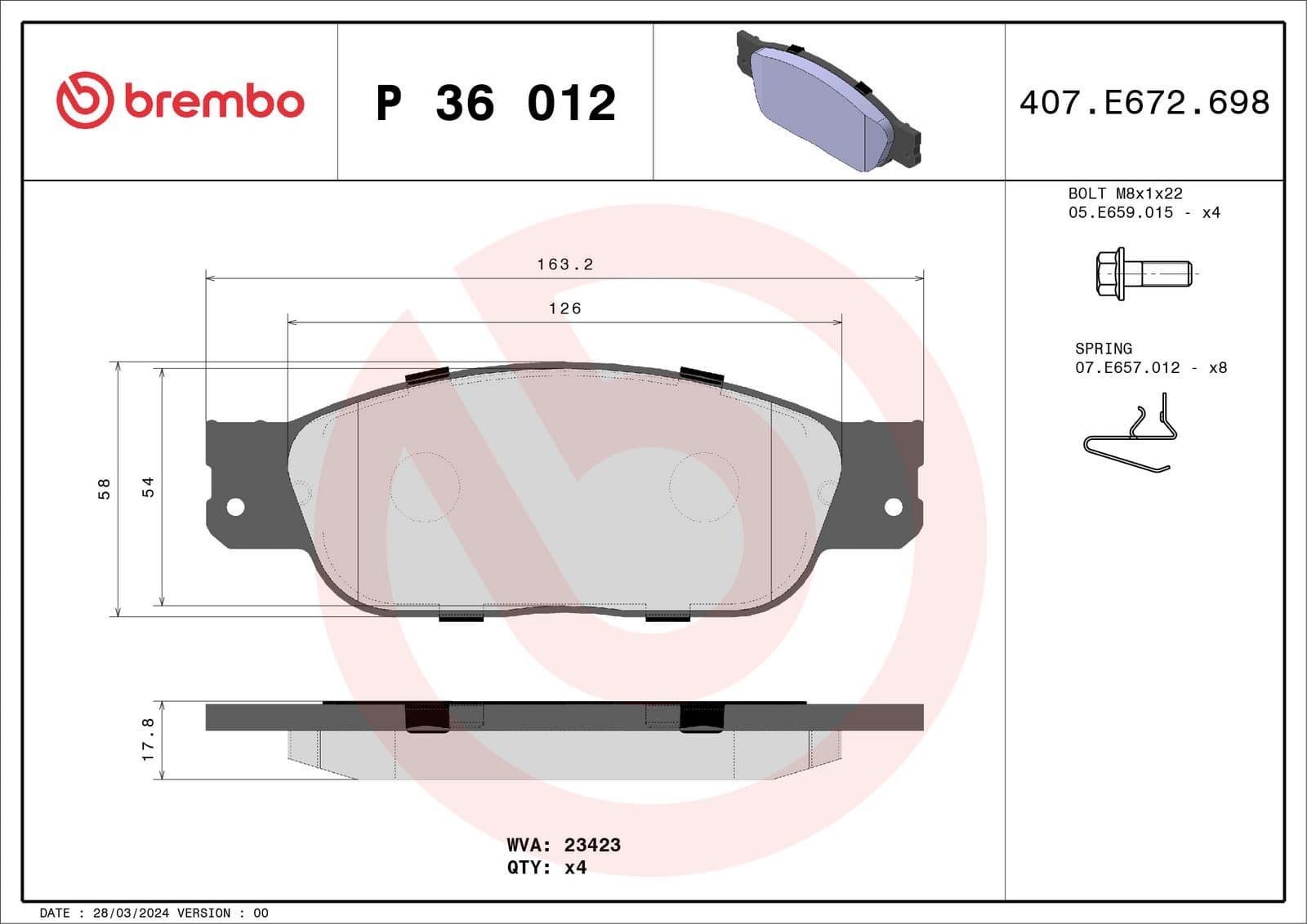 set placute frana,frana disc BREMBO PRIME LINE P 36 012
