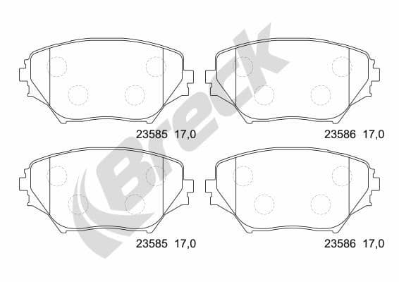 set placute frana,frana disc BRECK 23585 00 701 00