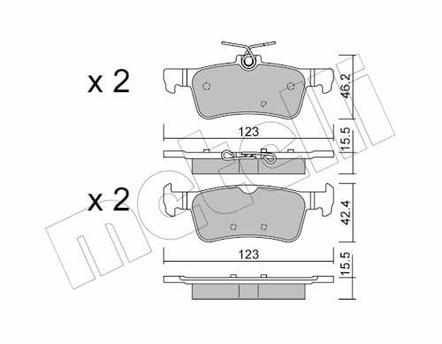 set placute frana,frana disc METELLI 22-1042-0