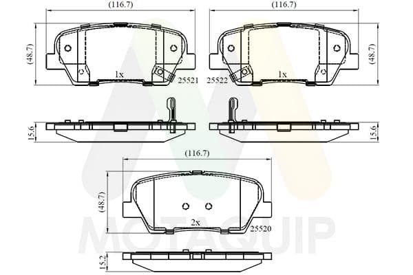 set placute frana,frana disc MOTAQUIP LVXL1680
