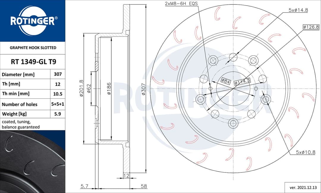 Disc frana ROTINGER RT 1349-GL T9