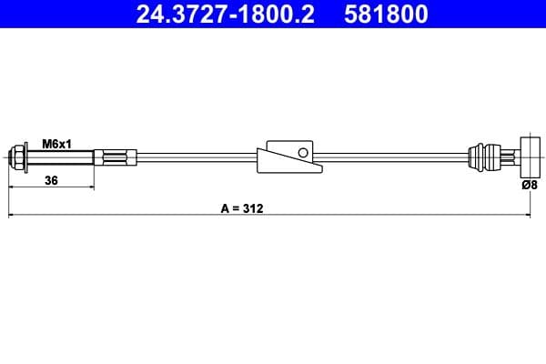 Cablu, frana de parcare ATE 24.3727-1800.2