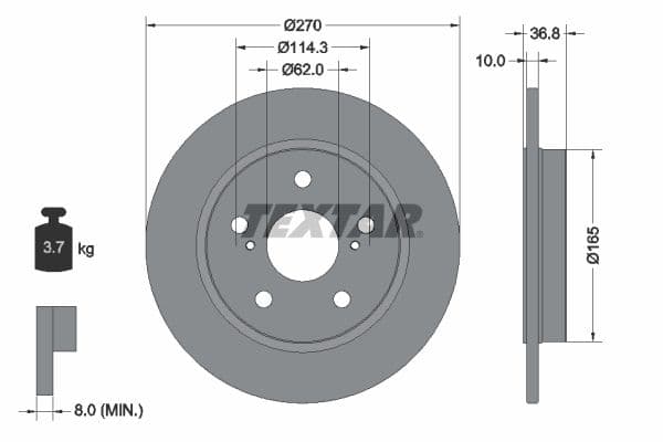 Disc frana TEXTAR PRO 92164003