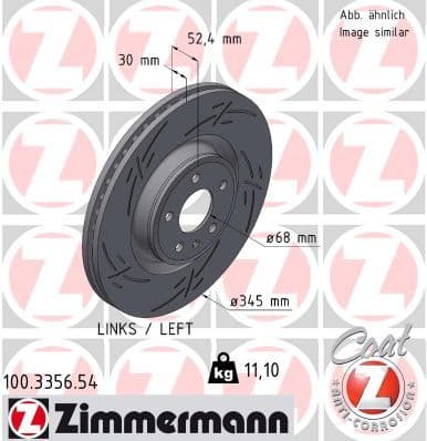 Disc frana ZIMMERMANN BLACK Z 100.3356.54