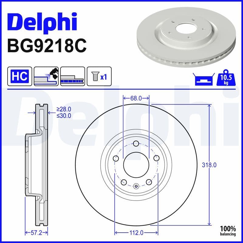 Disc frana DELPHI BG9218C