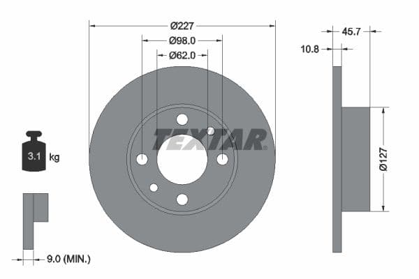 Disc frana TEXTAR 92019300