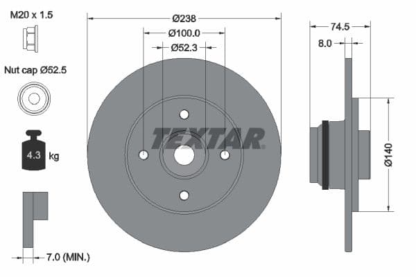 Disc frana TEXTAR PRO 92154003