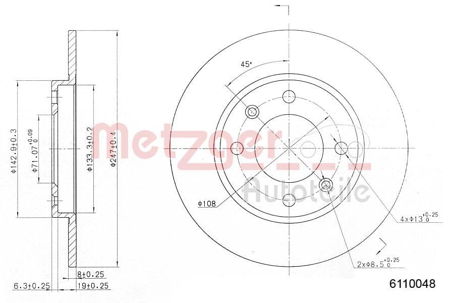 Disc frana METZGER 6110048