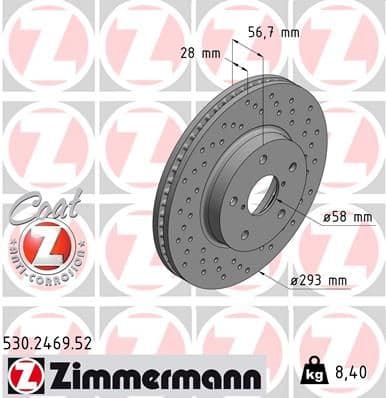 Disc frana ZIMMERMANN SPORT Z 530.2469.52