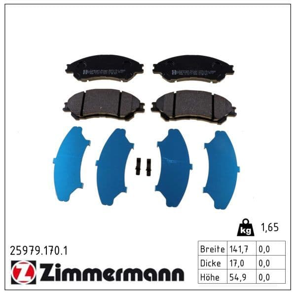 set placute frana,frana disc ZIMMERMANN 25979.170.1
