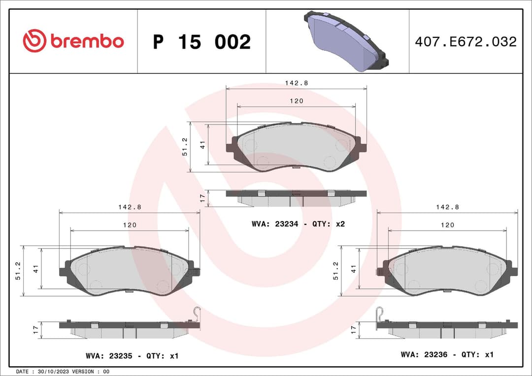 set placute frana,frana disc BREMBO PRIME LINE P 15 002