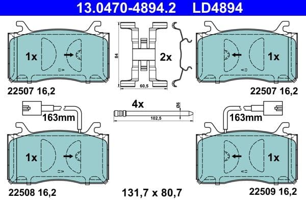 set placute frana,frana disc ATE Ceramic 13.0470-4894.2
