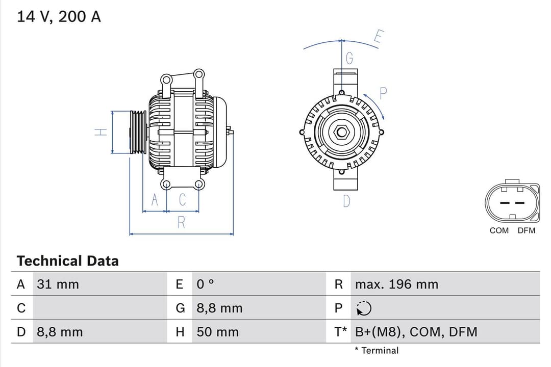 Generator / Alternator BOSCH 0 986 047 490