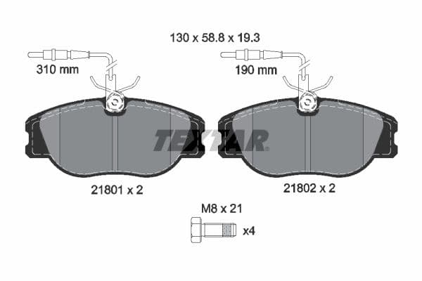 set placute frana,frana disc TEXTAR Q+ 2180101