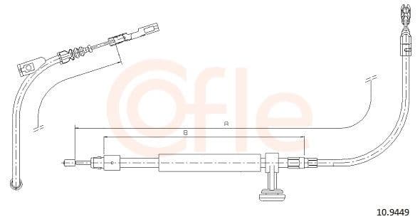 Cablu, frana de parcare COFLE 10.9449